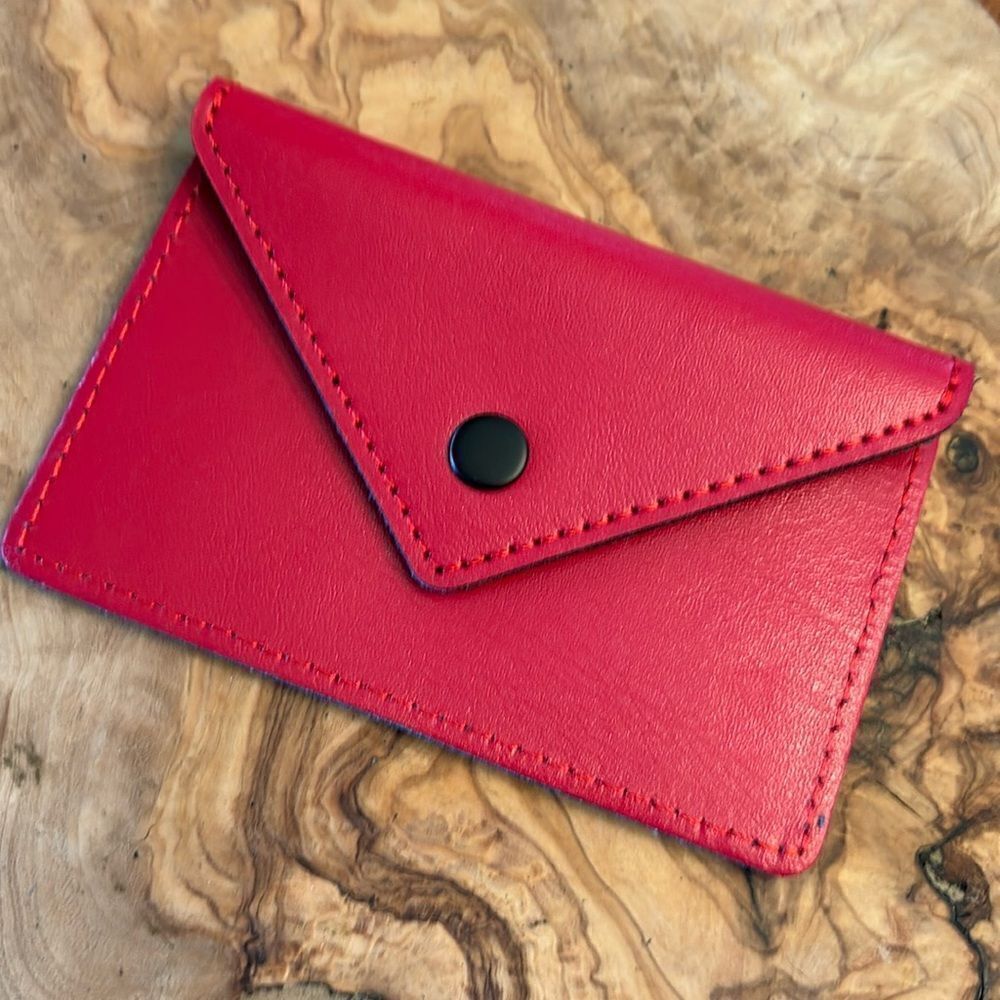 NEW Ordning & Reda "Janne" Red Leather Business Card Case
